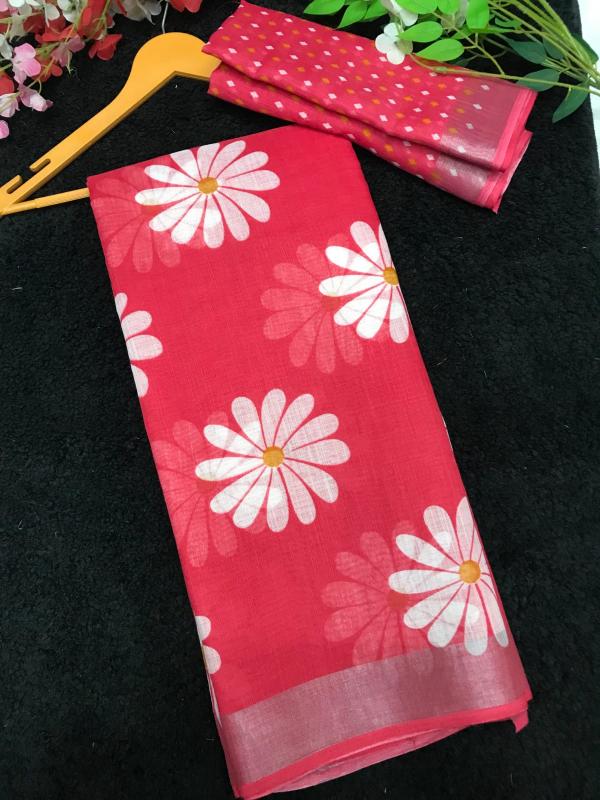 GC soft lenin saree wholesaler in surat